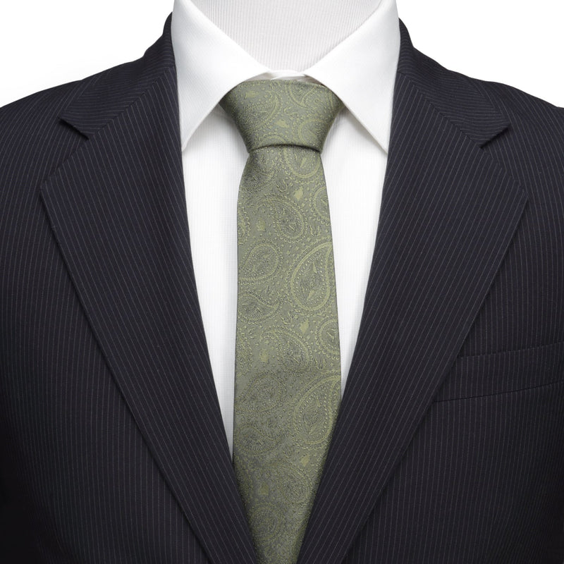 Star Wars Yoda Sage Green Silk Tie