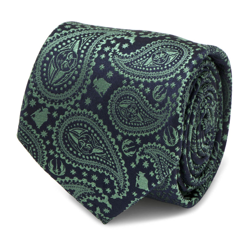 Star Wars Yoda Green and Blue Paisley Tie