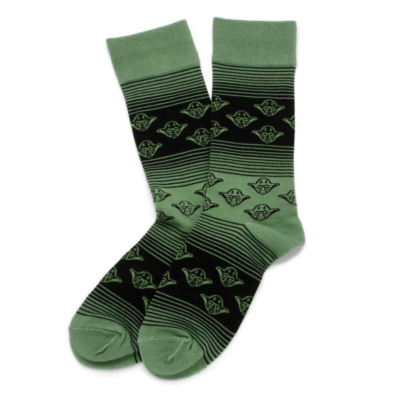 Star Wars Yoda Green, Gray, and Black Ombre Dress Socks and Jedi Crest Lapel Pin Gift Set