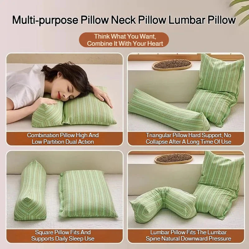 Cervical Protection Buckwheat Pillow – Ergonomic Neck Support