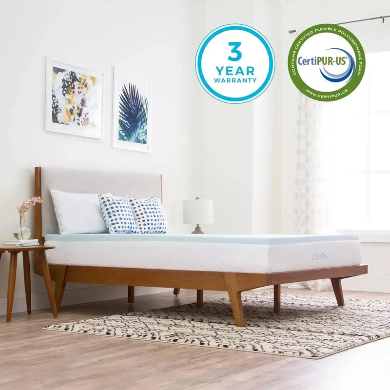 Gel Infused Memory Foam Mattress Topper – Cooling Full Mattress Pad