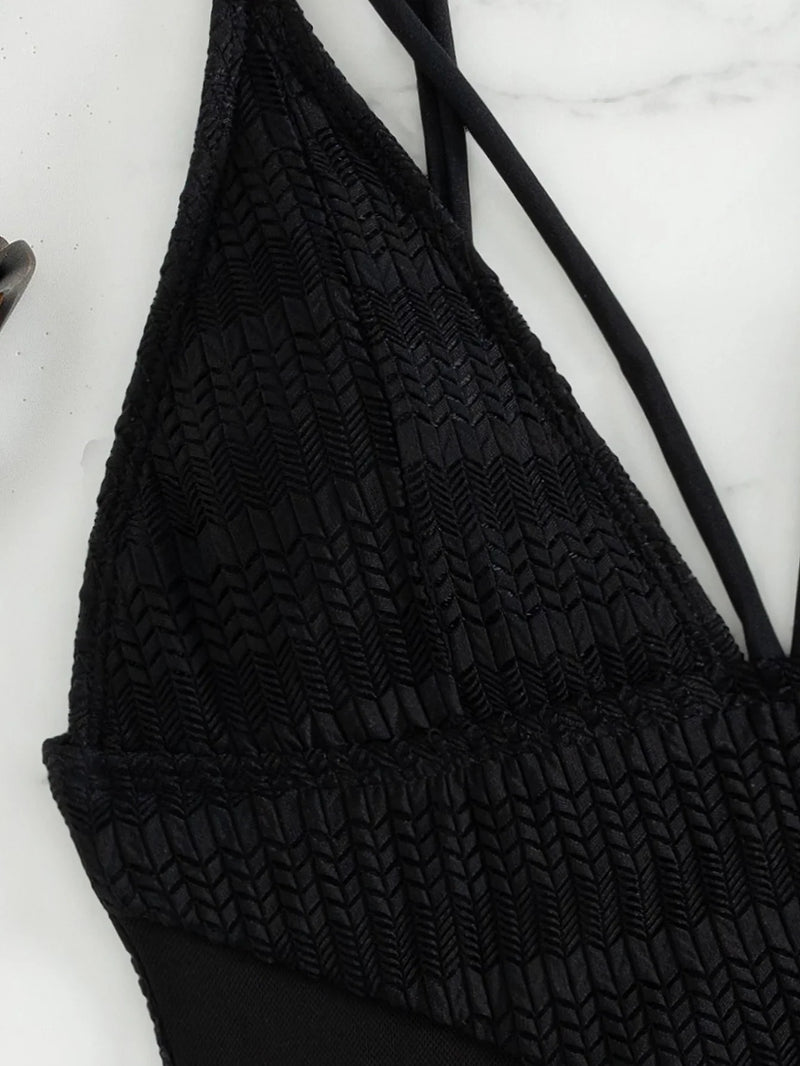 2026 Sexy Beachwear Women Low Cut Hollow Out Slim Bodysuit Holiday Backless Sexy Mesh Bikinis Summer New Chic Holiday Swimsuit