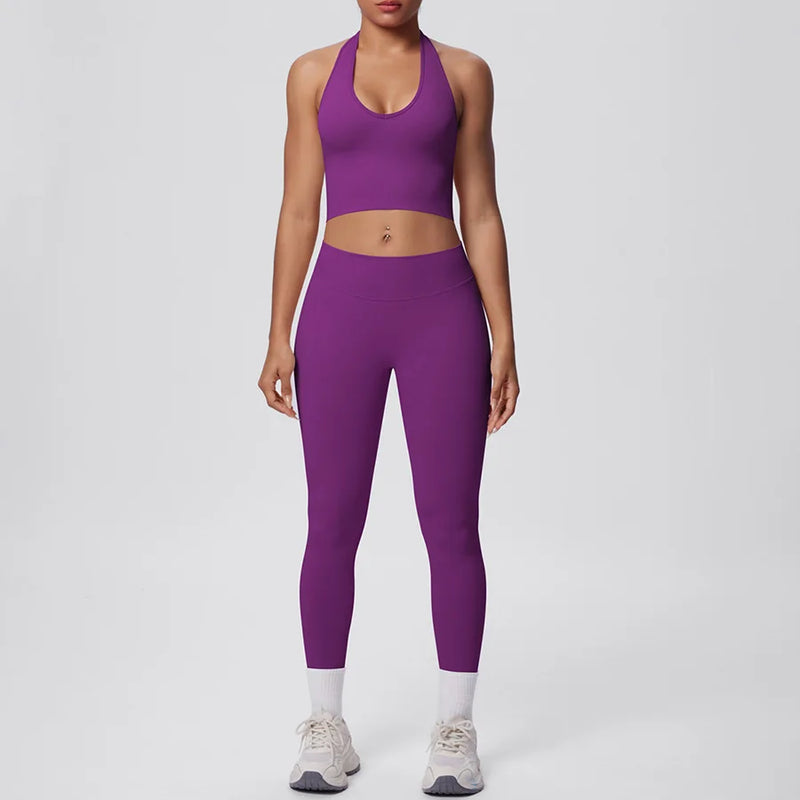2pcs Yoga Set Gym Outfits Clothes Athletic Wear Yoga Suits For Women Fitness Set Tracksuits Sports Bra Gym Leggings Sportswear