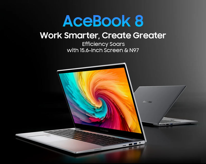 Blackview Acebook 8 Laptop 15.6''  Win 11 12th Gen Intel Core N97 processor 16GB DDR4 512GB SSD 5000mAh Battery with 36W Charge