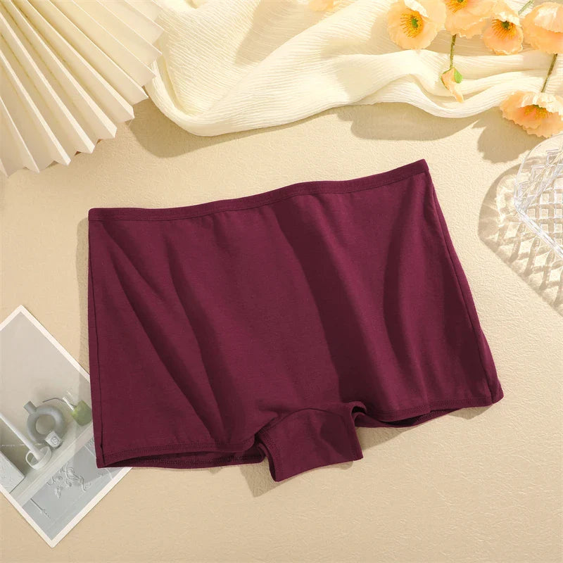 New 4PCS Women's Panties Cotton Seamless Sports Boxers Underwear Female Solid Color Cozy Lingerie Intimate Underpants XS-XL