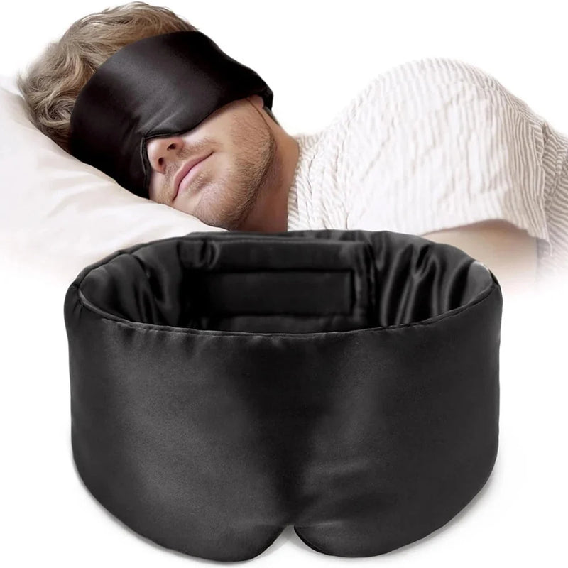 Silk Sleep Mask – Mulberry Silk Eye Mask with Adjustable Strap & Ear Cover