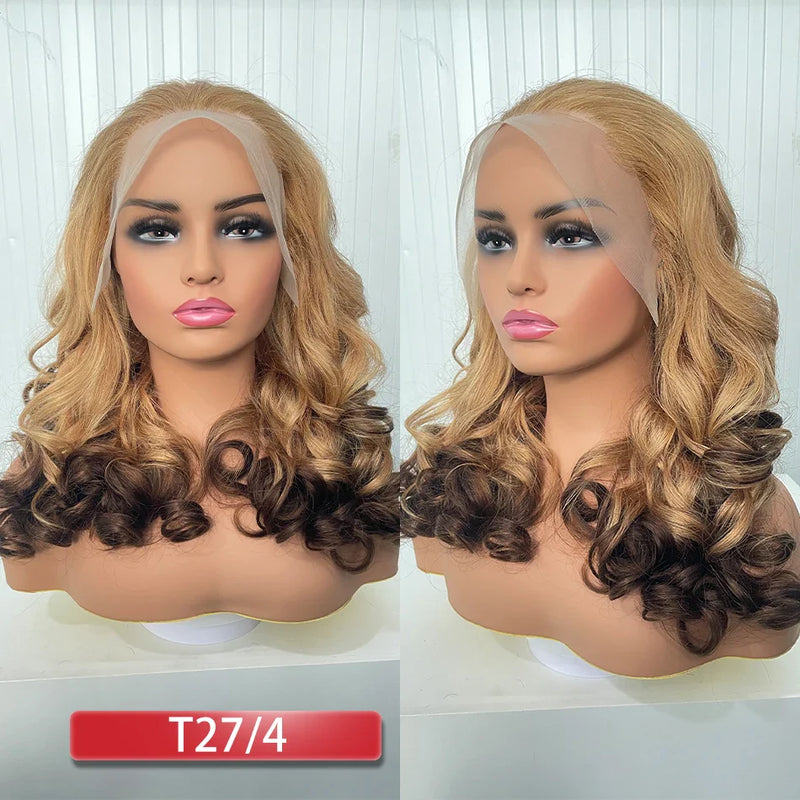 100% Human Hair | Highlight | Ombre | Double Drawn | Brazilian | Remy | Bouncy Body Wave | Full Fumi | Bouncy Weave | Wavy Hair Lace Wigs
