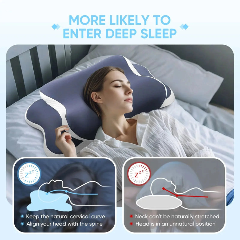🛏️ Memory Foam Cervical Pillow – Orthopedic Neck Support