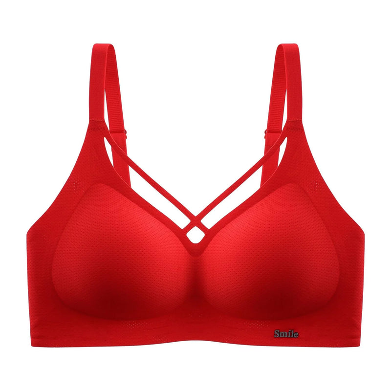 Traceless Half-Fixed Cup Women Underwear Thin Jelly Soft Support Anti Drop Adjustable No Steel Ring Super Soft Solid Color Bras