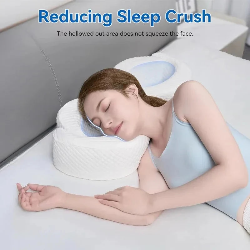 Anti-Wrinkle Side Sleeper Pillow – Soft Face-Free Beauty Pillow