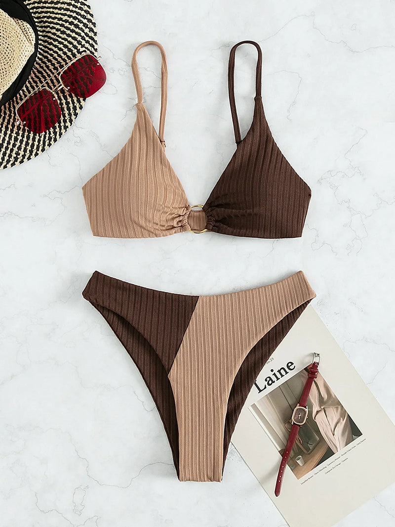 2024 Sexy Bikinis Women's Swimwear Push Up High Waist Swimsuits High Cut Bathing Suits Push Up Beach Bikini Set Female Biquini