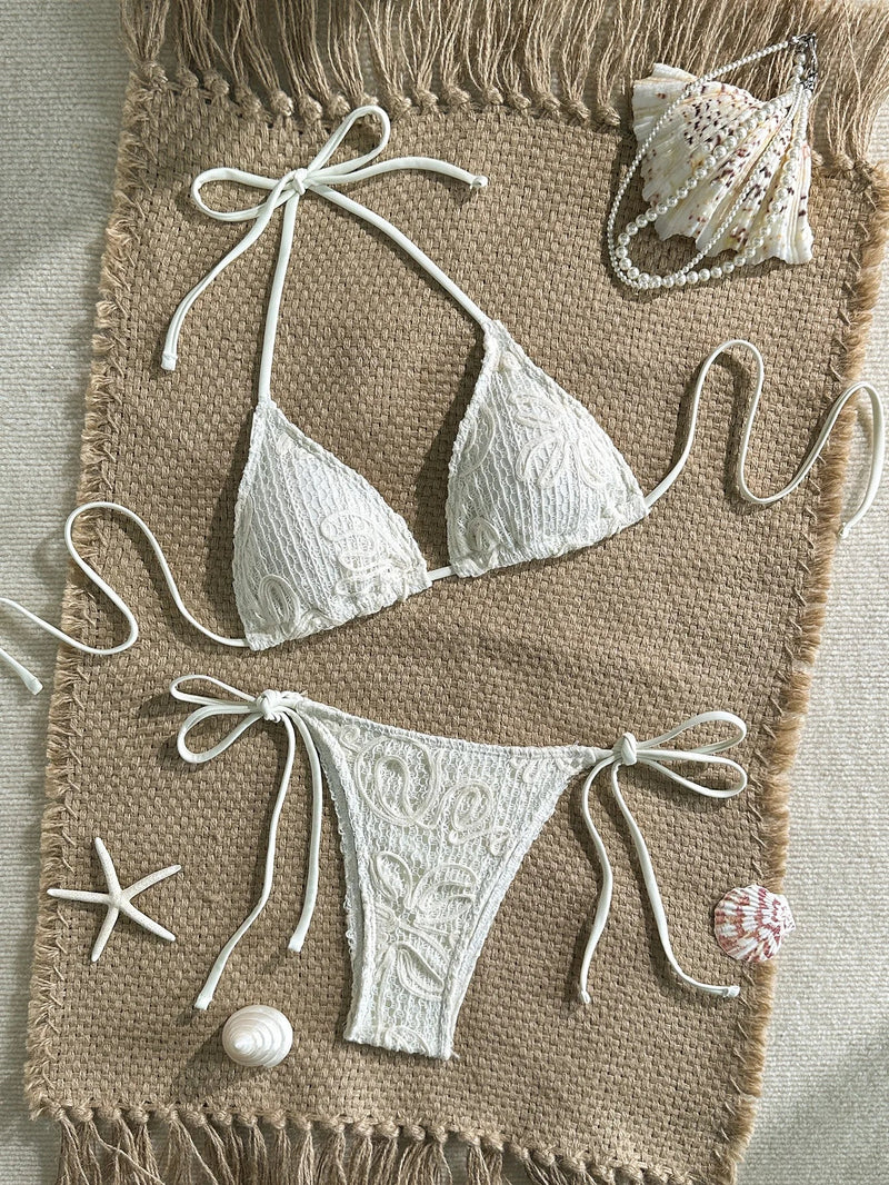 Sexy Pink Lace Micro Bikini 2026 Women Brazilian Push Up Bra Tie Side Thong Swimsuit Beach Holiday Bathing Suit 2 Piece Swimwear