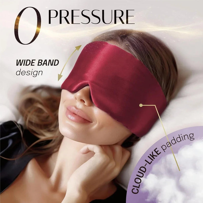 Silk Sleep Mask – Mulberry Silk Eye Mask with Adjustable Strap & Ear Cover