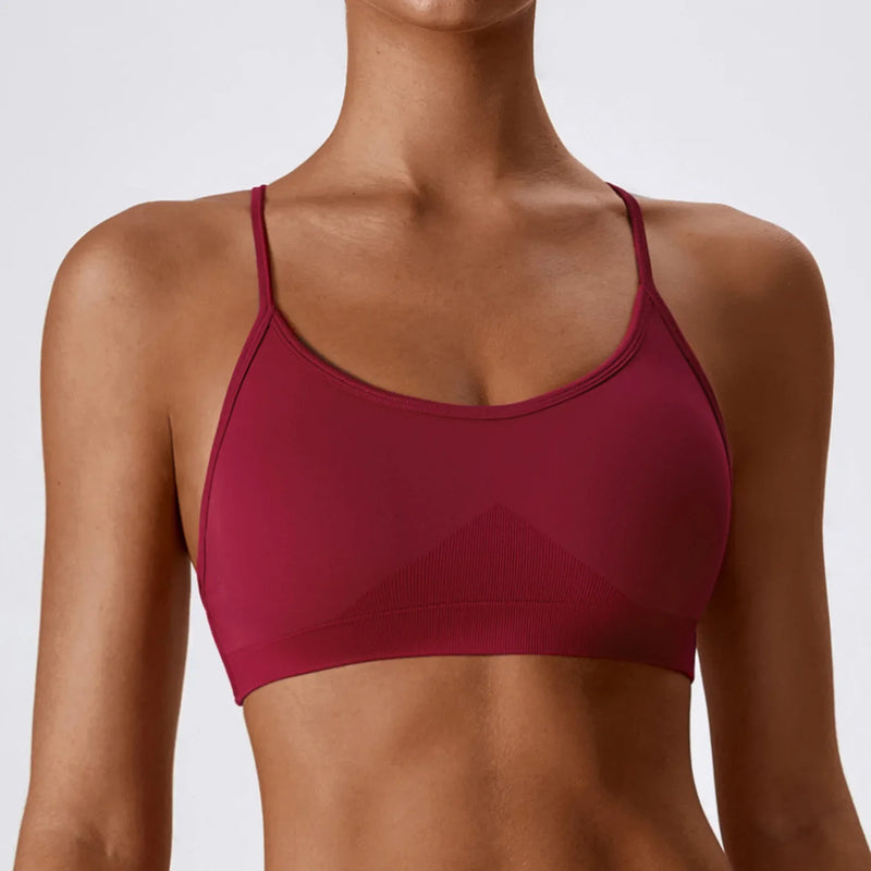 Women Cross Strap Sports Bra Women Push Up Sport Bra Yoga Gym Crop Top Brassiere Fitness Top Seamless Sport Bra Breathable Bras