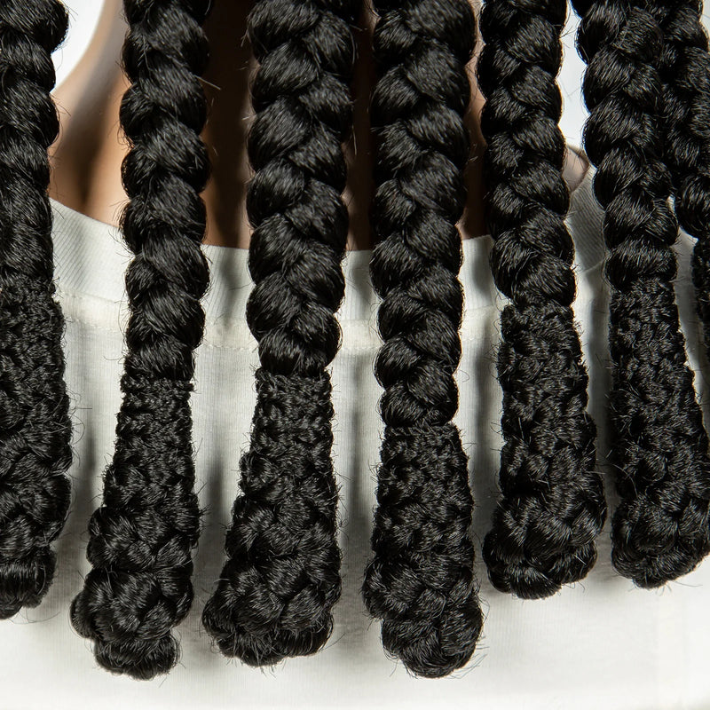 Cornrow & Bantu Knots Braided Wig | Stitch Braids | Full Lace | Synthetic Hair | Kima Wigs