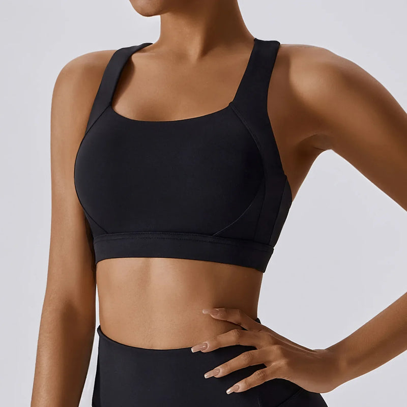 Hearuisavy Quick-Dry Backless Yoga Clothes Running Vest Women Workout Brassiere Fitness Gym Tank Top Women Push up Sports Bra