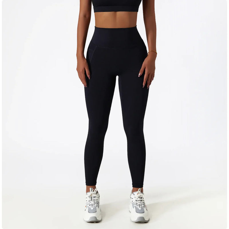 Cozy SkinFriendly Breathable Pocket Yoga Leggings Gym High Waist Sports Leggings Women Elasticity Fitness Running Hip Lift Pants