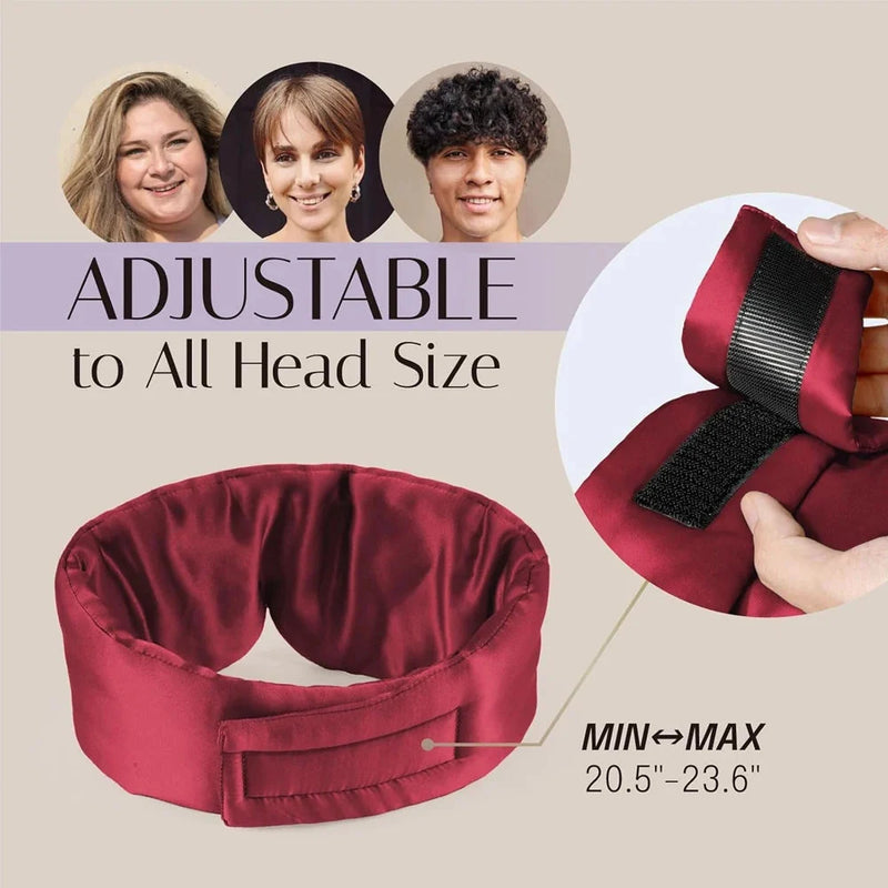 Silk Sleep Mask – Mulberry Silk Eye Mask with Adjustable Strap & Ear Cover