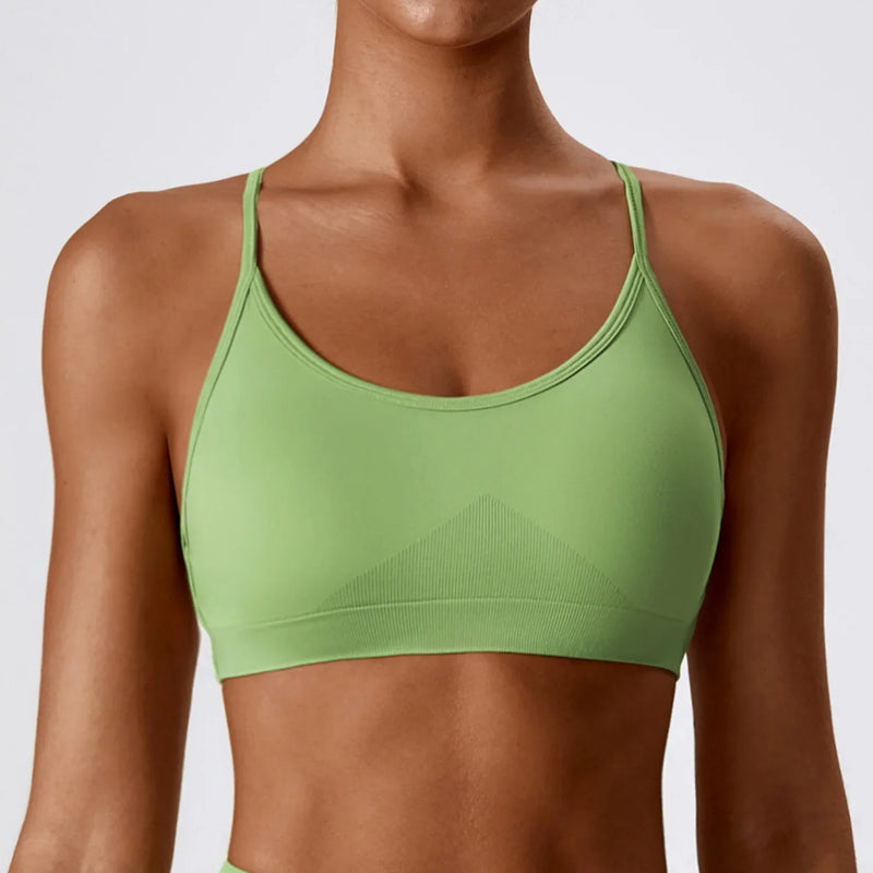 Women Cross Strap Sports Bra Women Push Up Sport Bra Yoga Gym Crop Top Brassiere Fitness Top Seamless Sport Bra Breathable Bras