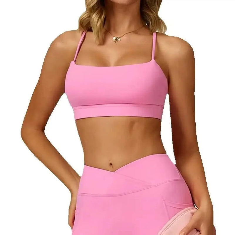 Sexy Underwear Women Tops Back Cross Strap Tank Top Push Up Running Sports Bra Breathable Soft Fitness Beauty Workout Yoga Bra