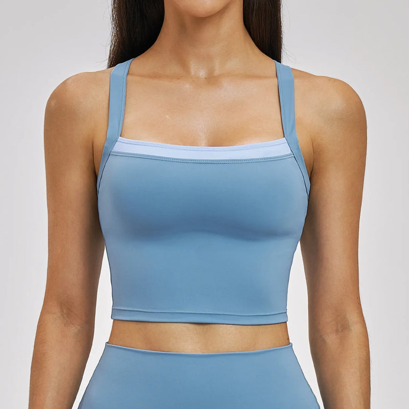 Yoga Bra Women High Strength Sport Bra Anti-Sweat Fitness Top Shockproof Crop Top Push Up Running Sport Bra Gym Vest Workout Top