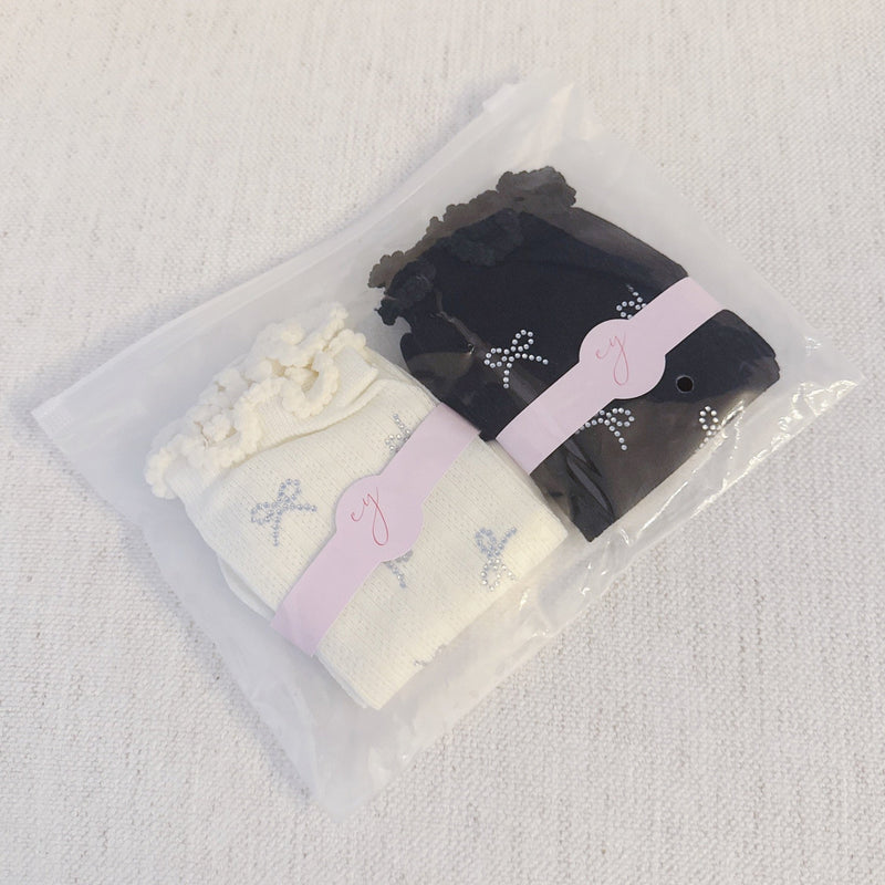 Scattered Bows Socks Set Of 2