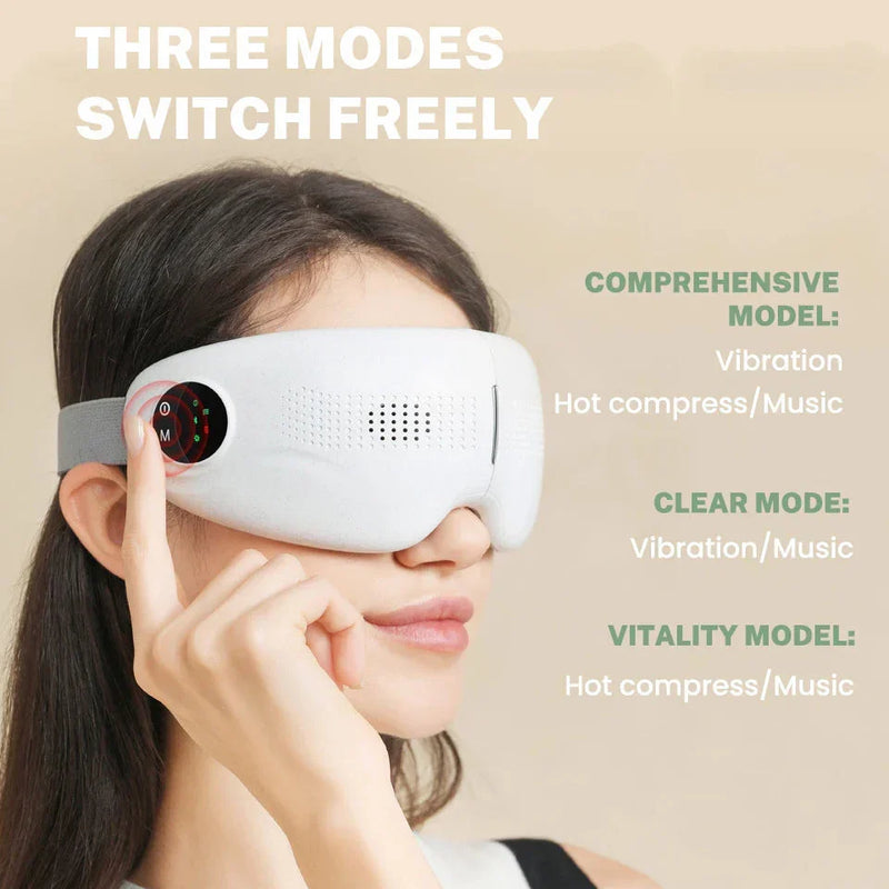 Bluetooth Heated Eye Massager for Eye Strain & Sleep