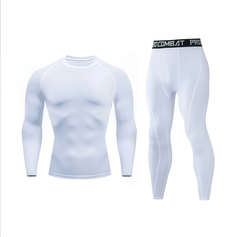 2-piece men's warm corset Ski warm suit jacket and trousers fitness running yoga athletes sports pants