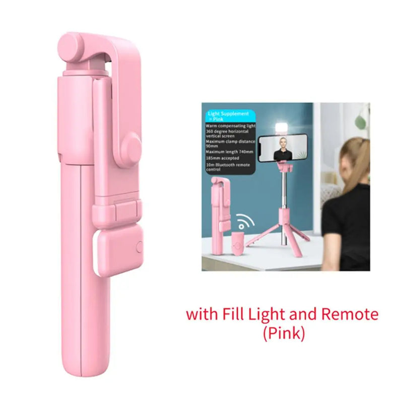 3-in-1 Tiktok Video Holder with Bluetooth Remote, Fill Light, and Foldable Bracket for Smartphones