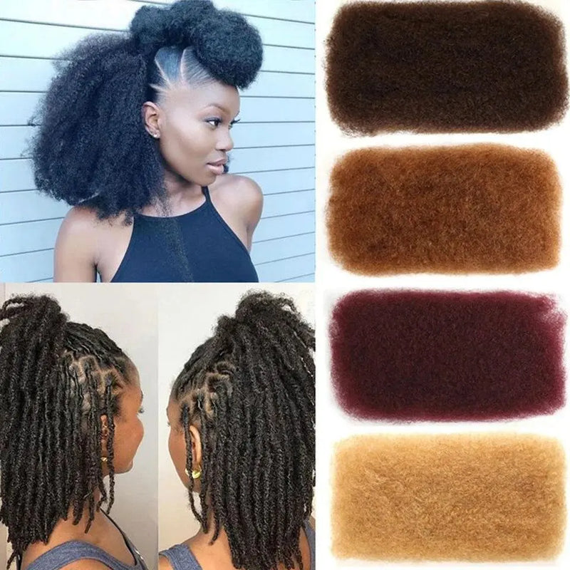 Afro Kinky Curly Bulk Human Hair | Brazilian Remy for Dreadlocks & Braids