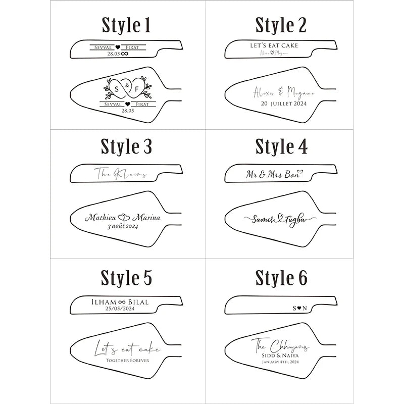 1 Set Personalize Steel Cake Shovel Set Customized Stainless Bread Pizza Knife Spatula Wedding Party Gift