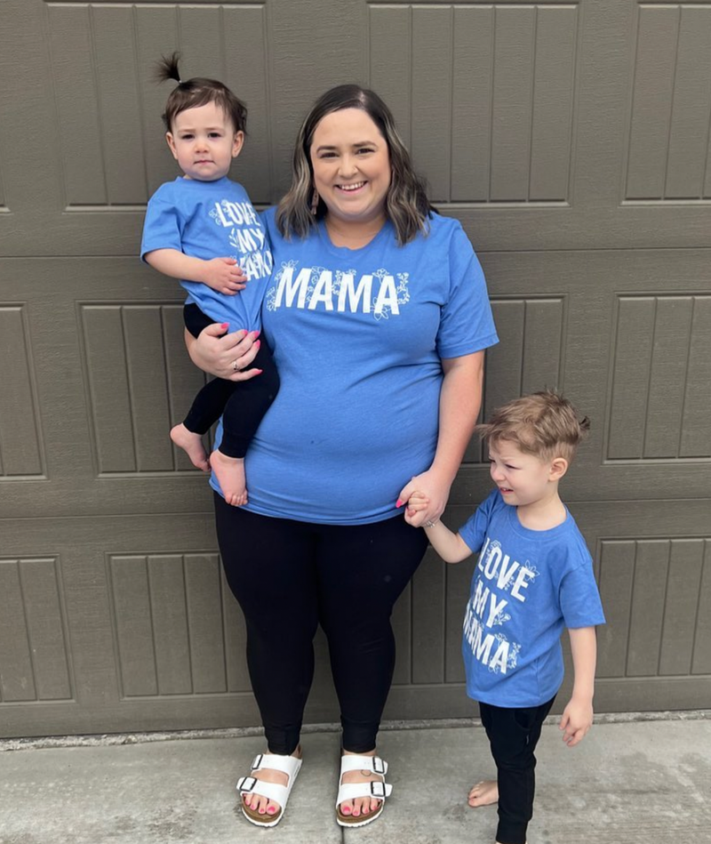 Mama (Florals) + Love My Mama (Florals) - Set of 2 Matching Shirts