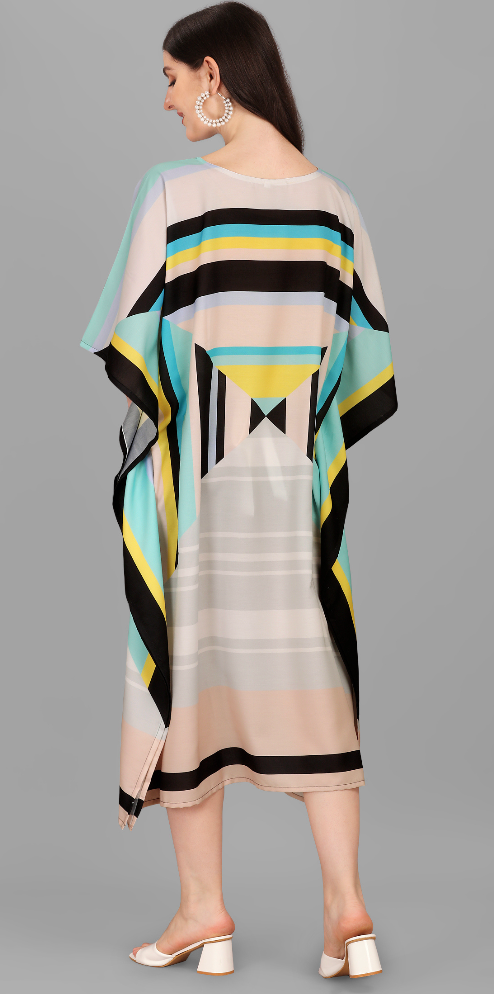 Kaftan Beige Color Geometric Design