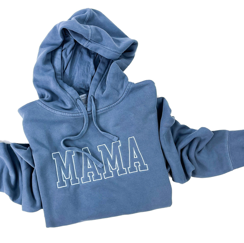 Embroidered PIGMENT Hoodie - MAMA - Outline