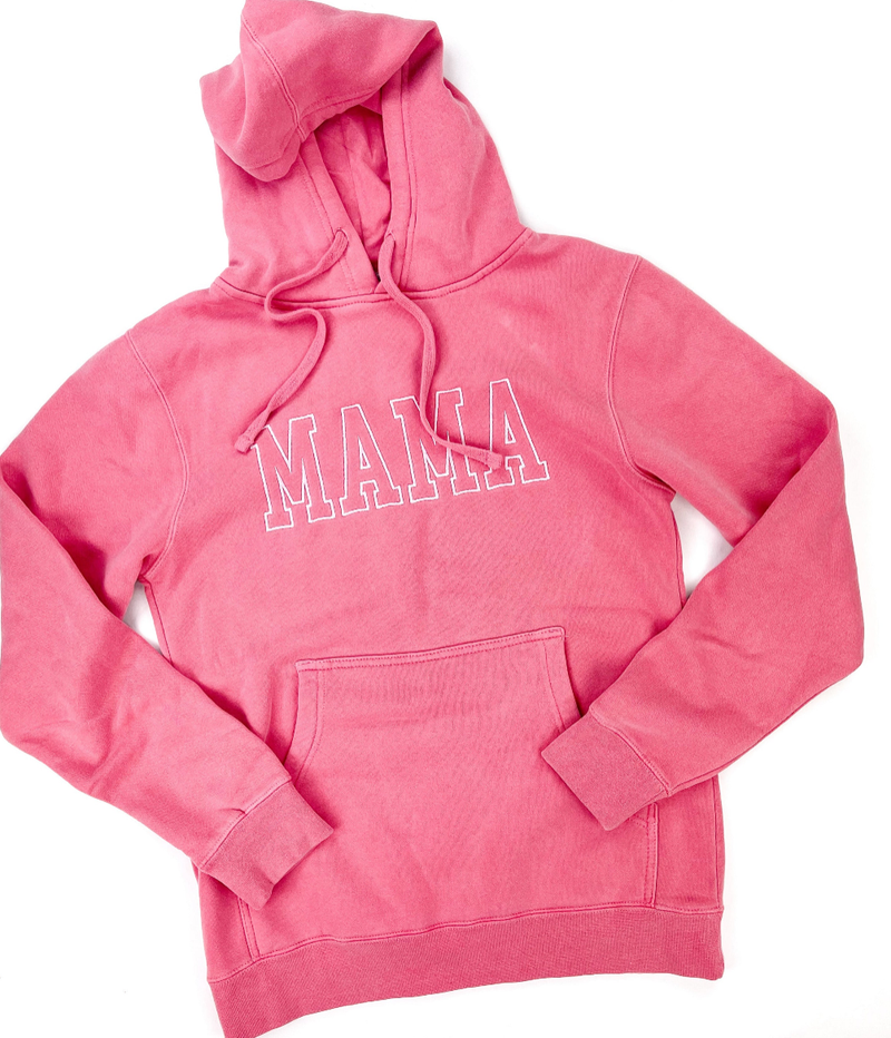 Embroidered PIGMENT Hoodie - MAMA - Outline