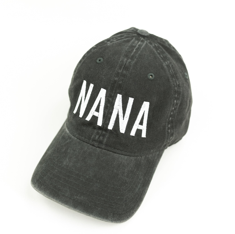 (Choose Your Grandma/Mom Name) - Block Font - Heather Black Baseball Cap