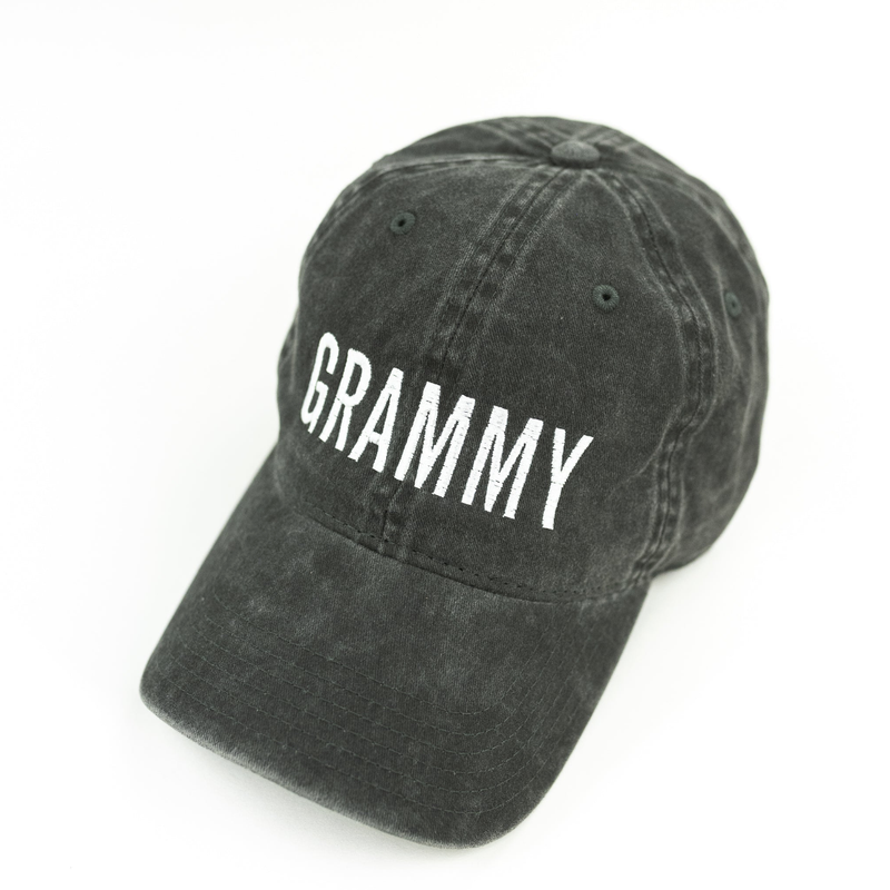 (Choose Your Grandma/Mom Name) - Block Font - Heather Black Baseball Cap