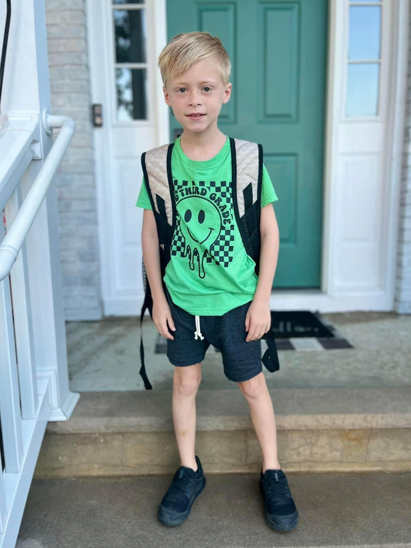 Hello (Choose Your Grade) - Checker Smiley - Child Tee