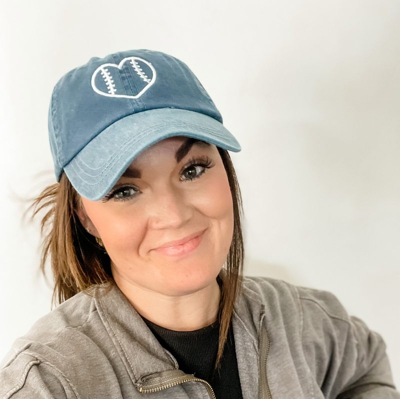 Outline Heart Baseball - Adult Baseball Cap