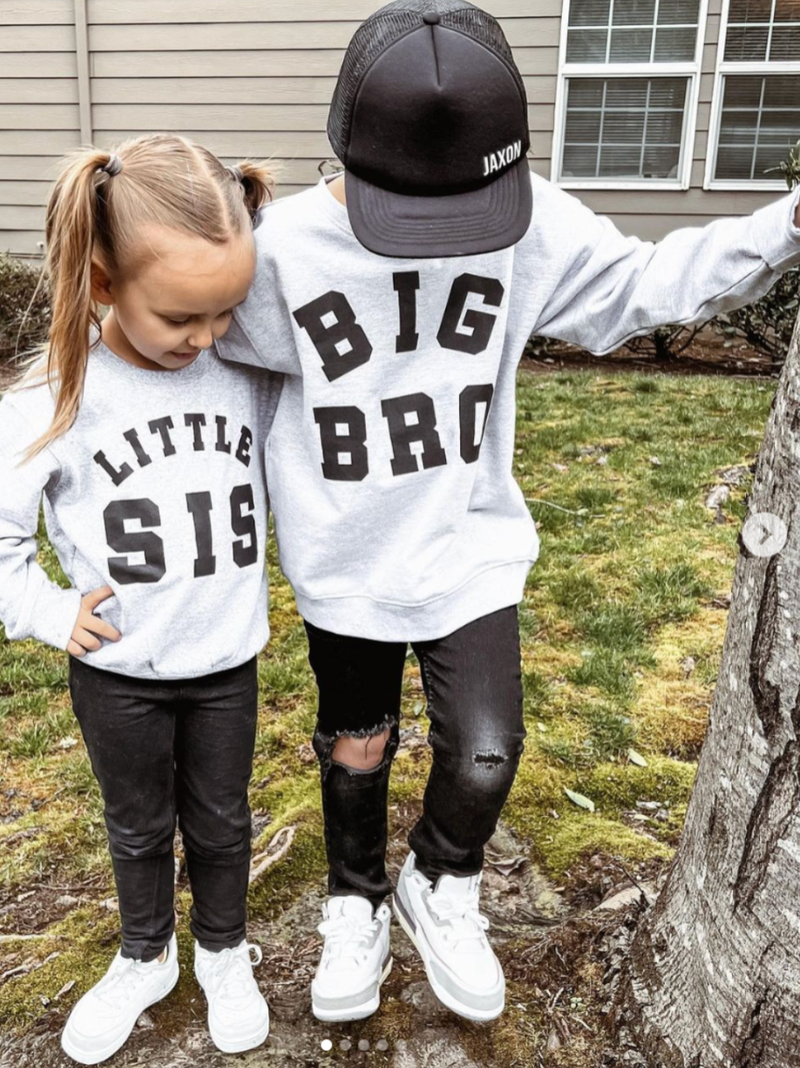 Varsity 'Sis' Sibling Tees - (Choose Your Role) - Child Sweater