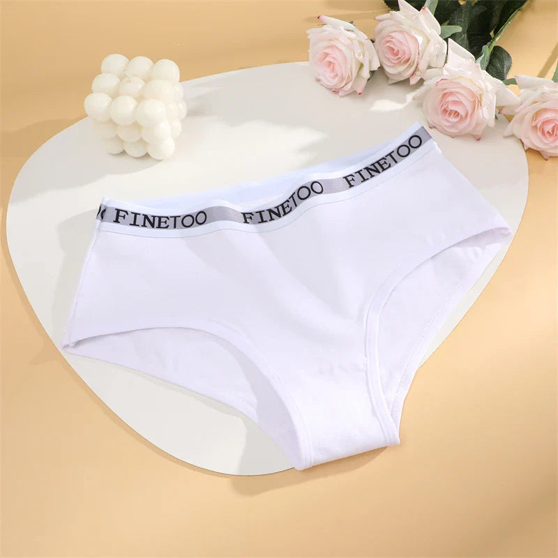 3Pcs Women's Cotton Briefs Letter Belt Underwear Women Panties Sexy Breathable Briefs Female Stretch Ladies Soft Lingerie