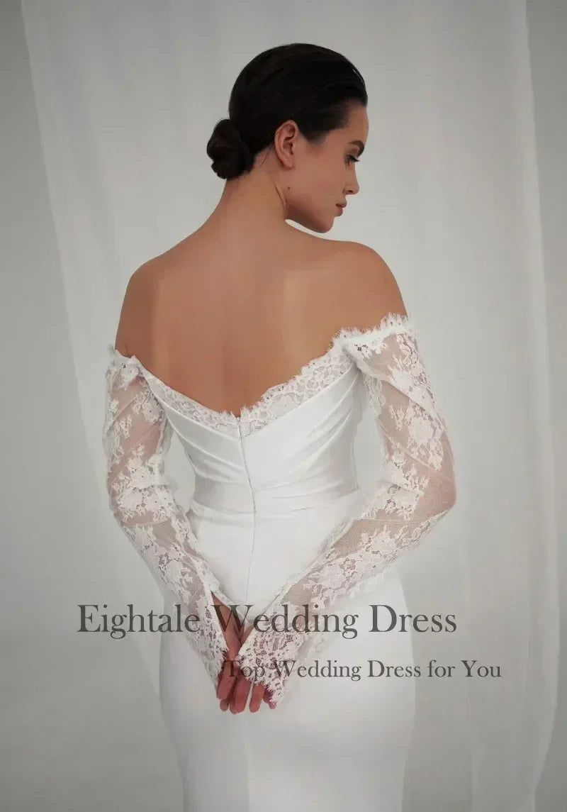 Bohemian Mermaid Wedding Dress - Custom Lace Off-Shoulder Gown | Femstylo