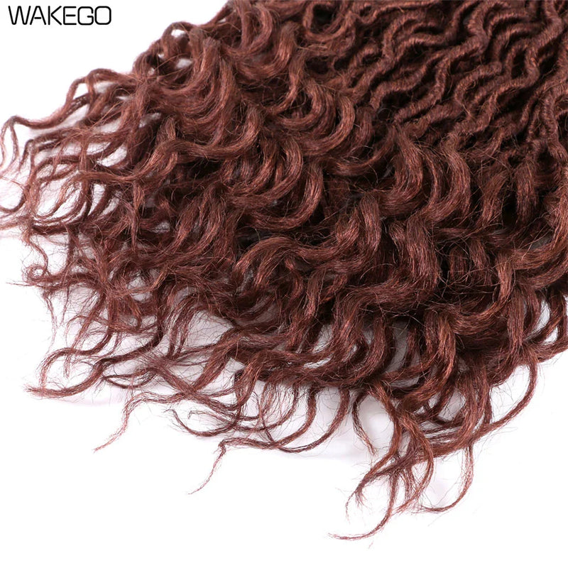 Goddess Faux Locs Crochet Hair | 18" Soft Curly Braids | Ombre Dreadlocks Extensions | 24 Strands/Pack