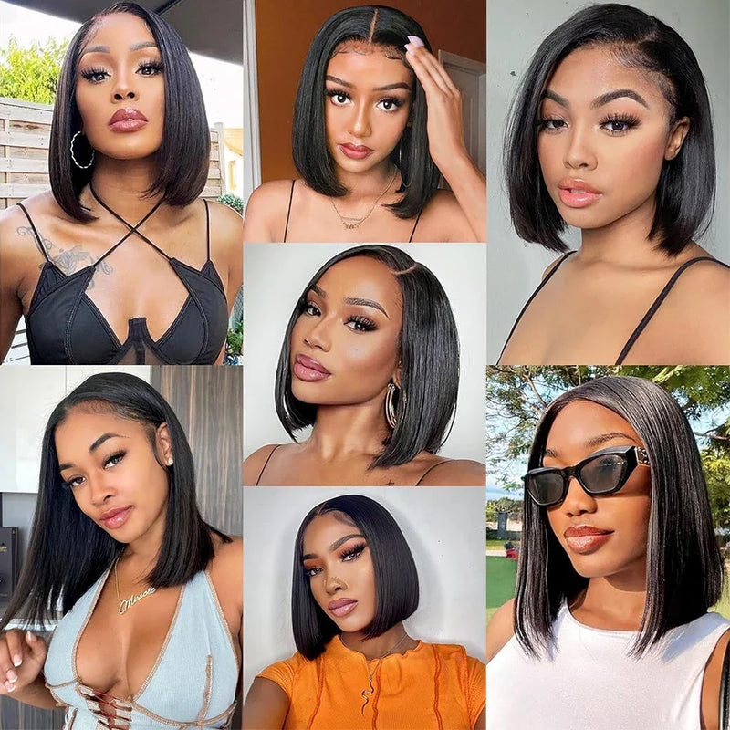 13x4 Glueless Short Bob Wig | Straight Brazilian Remy Hair | Ready to Wear