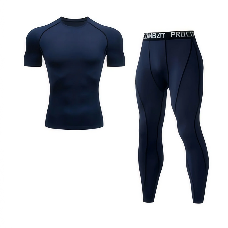 2-piece men's warm corset Ski warm suit jacket and trousers fitness running yoga athletes sports pants