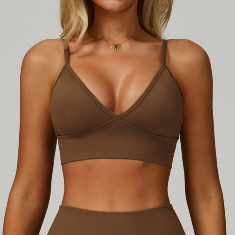 Breathable Sports Bra Shockproof Fitness Top Women Yoga Bra Crop Top Push Up Adjustable Shoulder Strap Sport Bra Gym Workout Top