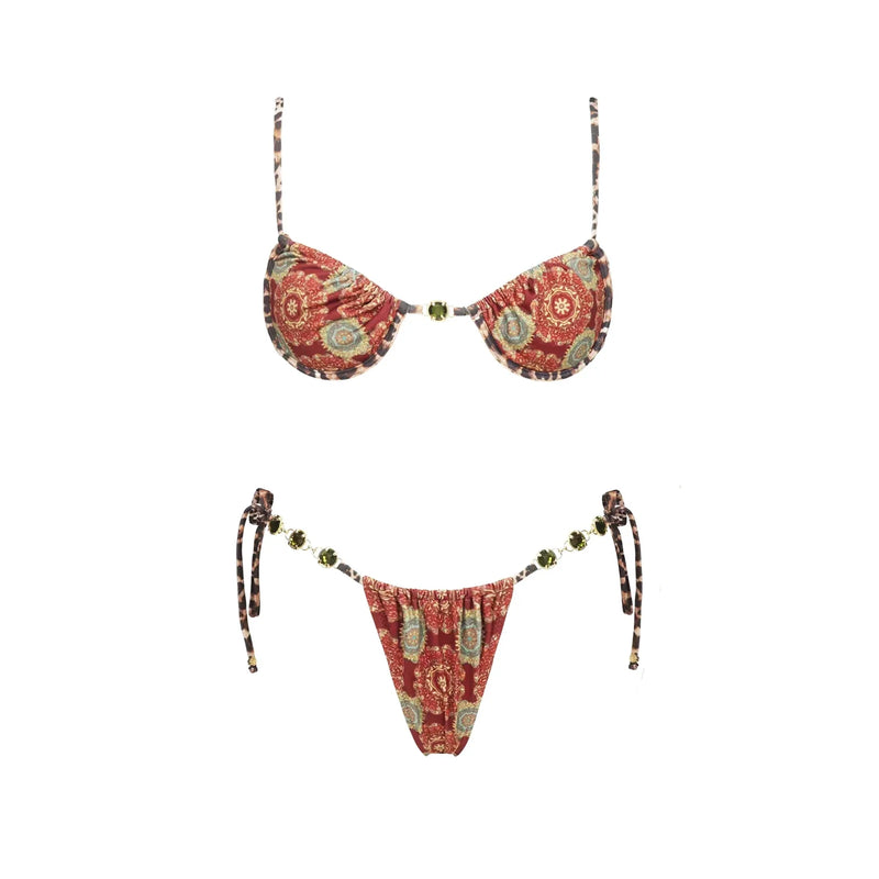 3Pcs Micro Bikinis Sexy Women Swimsuit 2026 New Swimwear Printed Swim Suit Female Bathing Suit Bandeau Biquini Beachwear Sarong