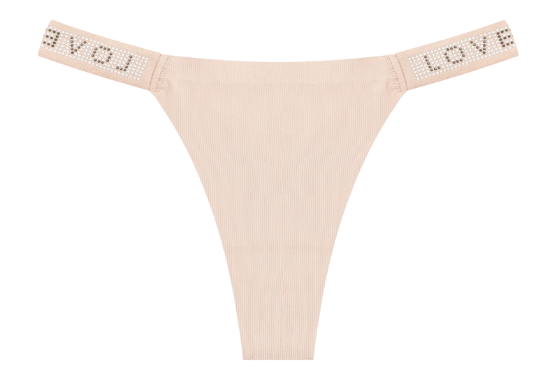 New Women's Smooth Low Waist Sexy Panties Women Thongs Rhinestones Letter Diamonds G-string Sports Thong Briefs T-back Shiny