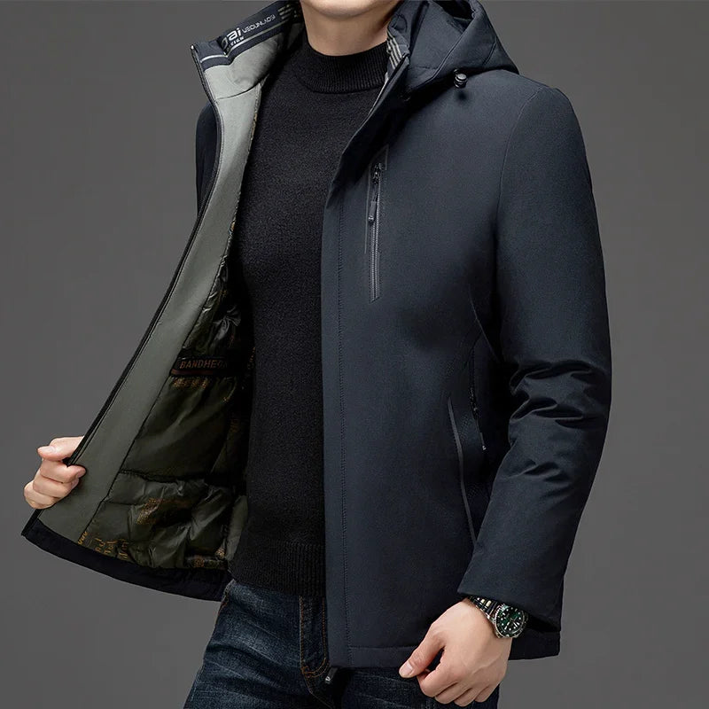 Business Men's Graphene Coat Men Cold Resistant Casual Jacket Winter Thick Keep Warm Parkas New Male High-end Parkas