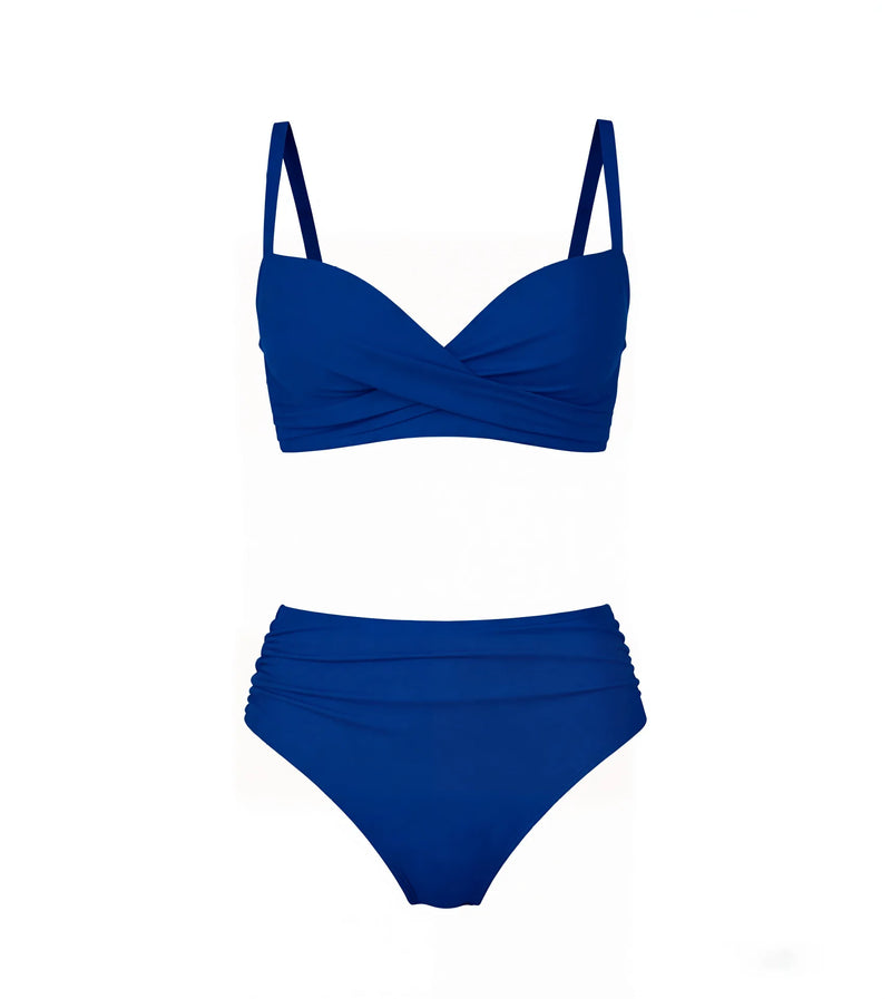 2026 Black Sexy Based Print Split High Waist Bikini Swimsuit For Women Two Piece Solid Color Swimwear Woman Push Up